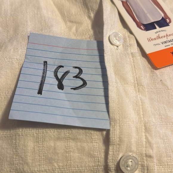 Weatherproof Vintage Men’s Washable Linen Short Sleeve Woven Shirt White XXL - Picture 9 of 9